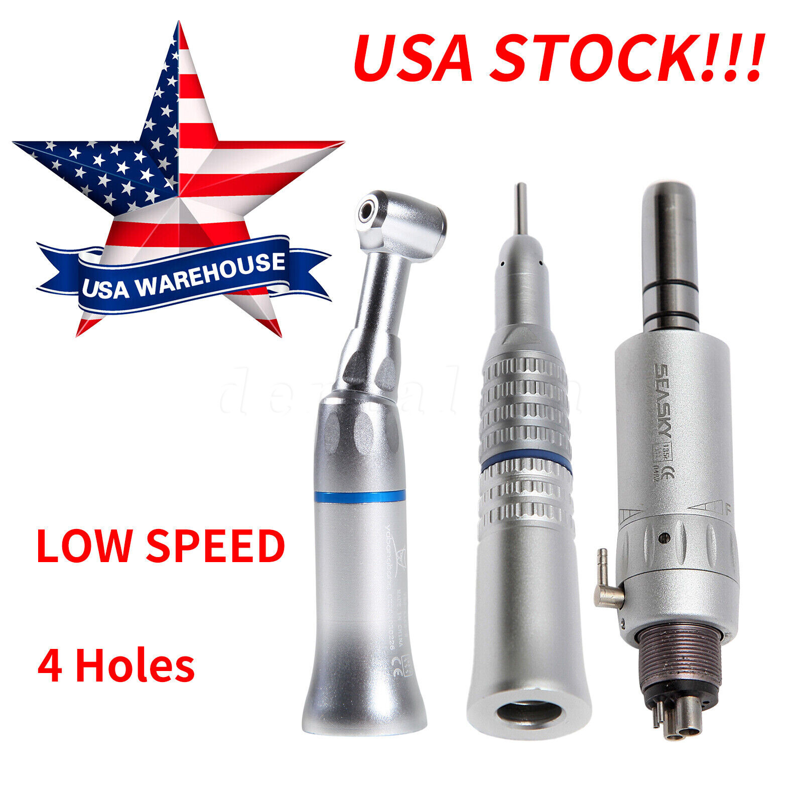 Dental Low Slow Speed Handpiece Contra Angle Straight Air Motor E-type 4Hole YAD