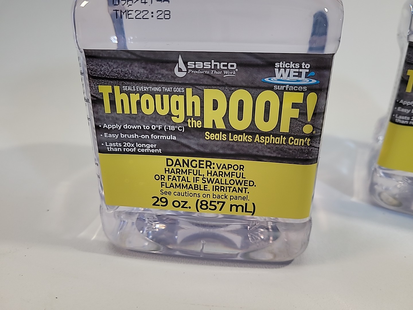 Lot of 2 Sashco 14003 Through the Roof Sealant Clear 6012405 29oz 857ml each