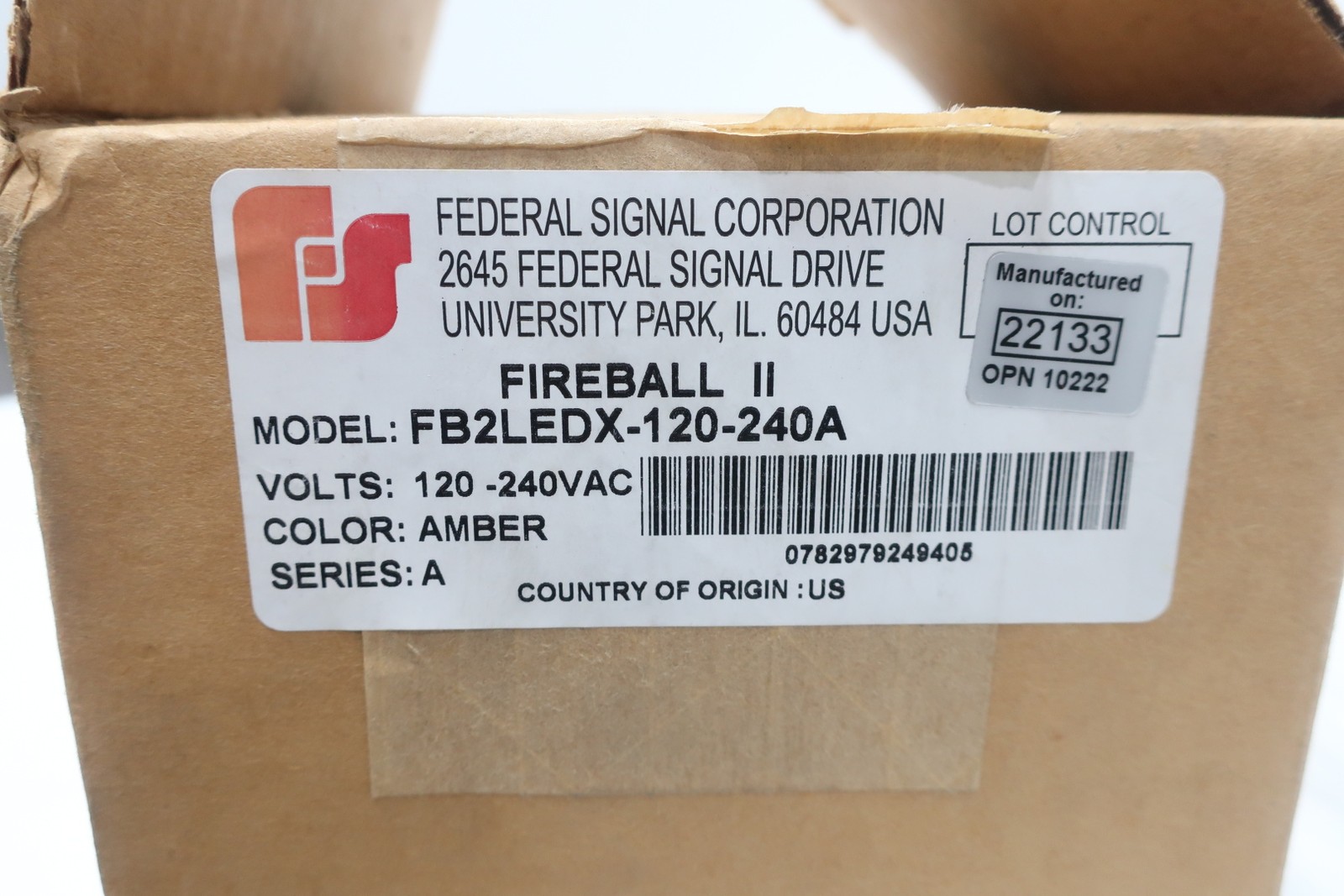 Federal Signal FB2LEDX-120-240A Fireball Ii Amber Warning Light 120-240v-ac
