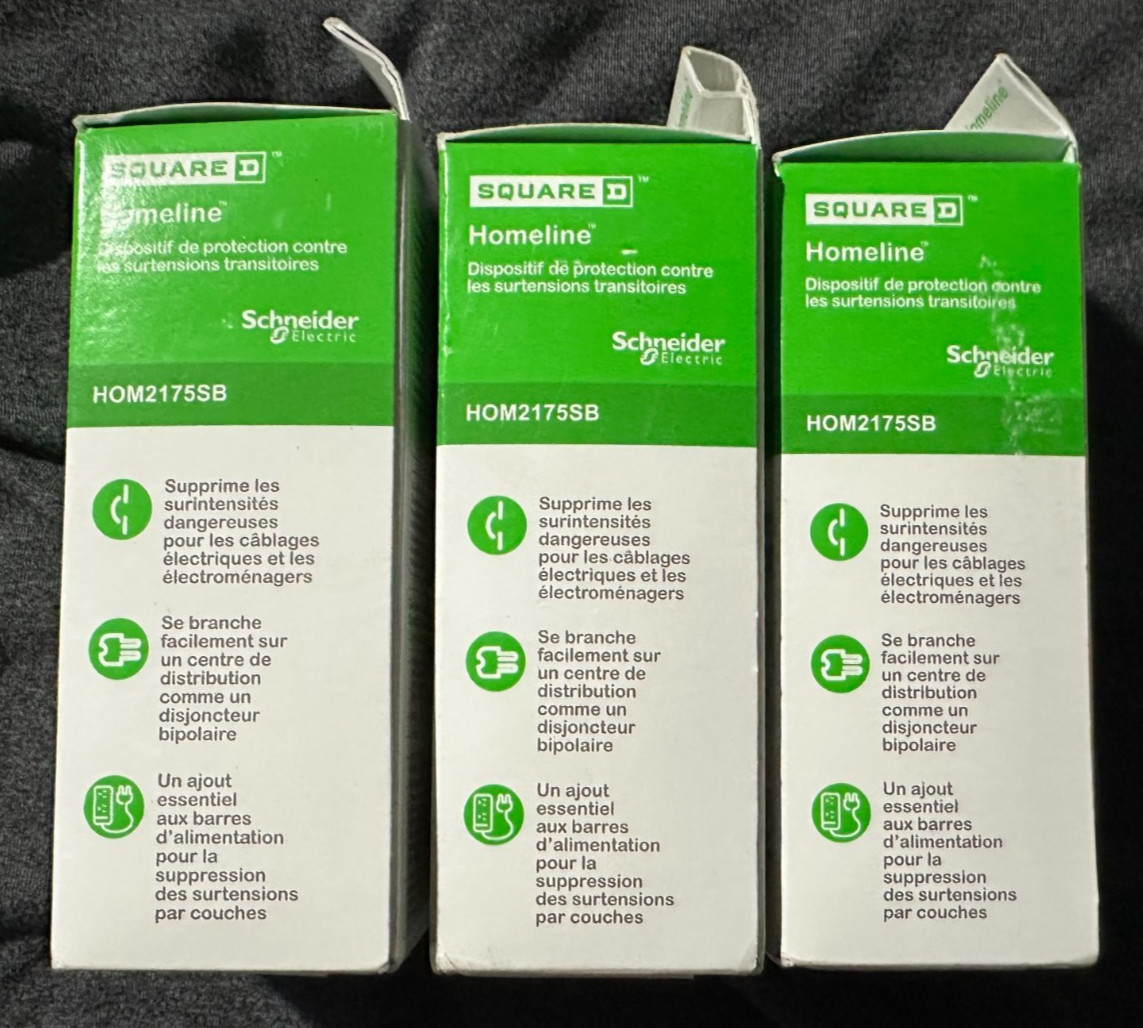 Lot of 3 – NEW Square D HOM2175SB Homeline Surge Protective Device 22.5kA