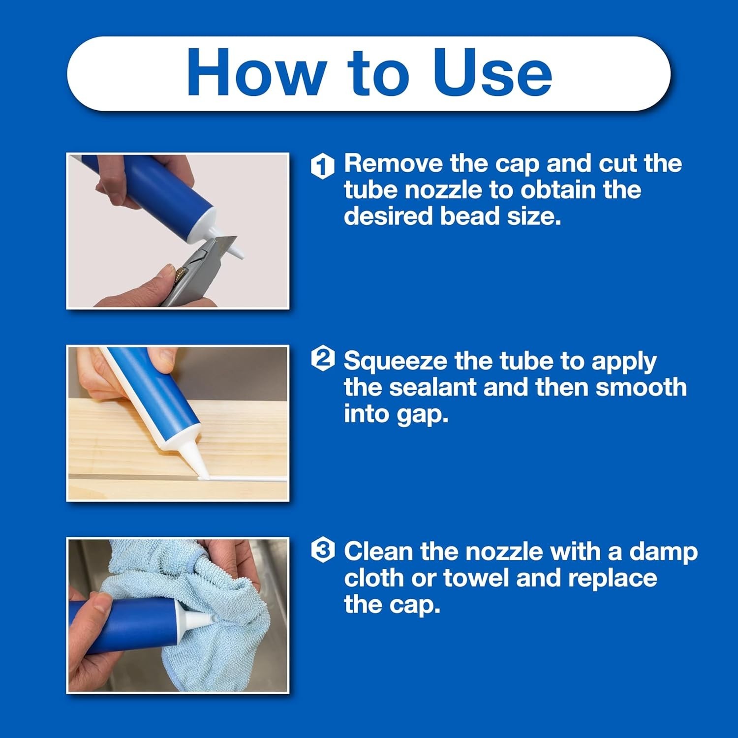 100% Waterproof Silicone Sealant, 2.8oz for Kitchen & Bath – Low Odor, Flexible