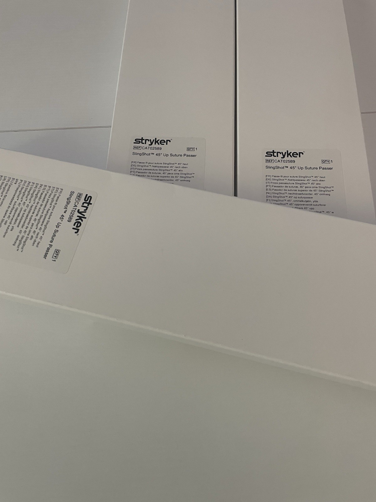 Stryker CAT02589 Sling Shot 45 Degrees Suture Passer, Exp 2026/03, Lot Of 3