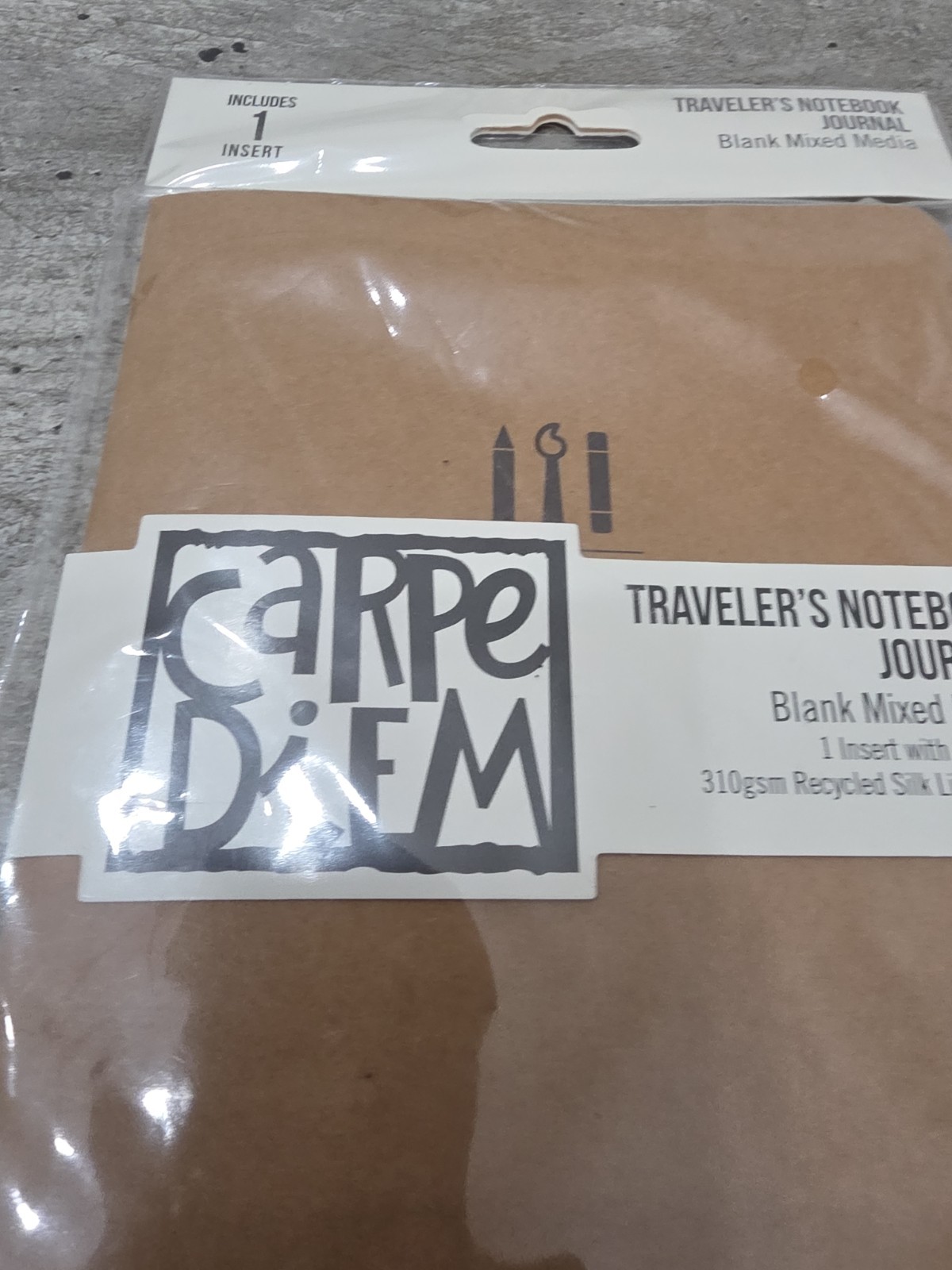 Carpe Diem Traveler’s Notebook Insert Blank Mixed Media Silk Paper 48 Sheets