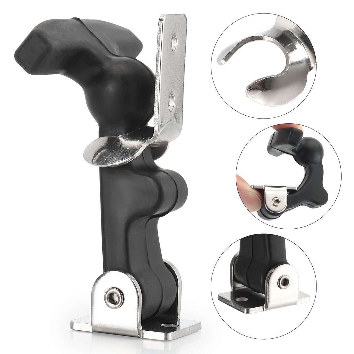 2Pcs Flexible Hood Hasp Rubber Draw T Handle Latch Stainless Steel Hardware Tool