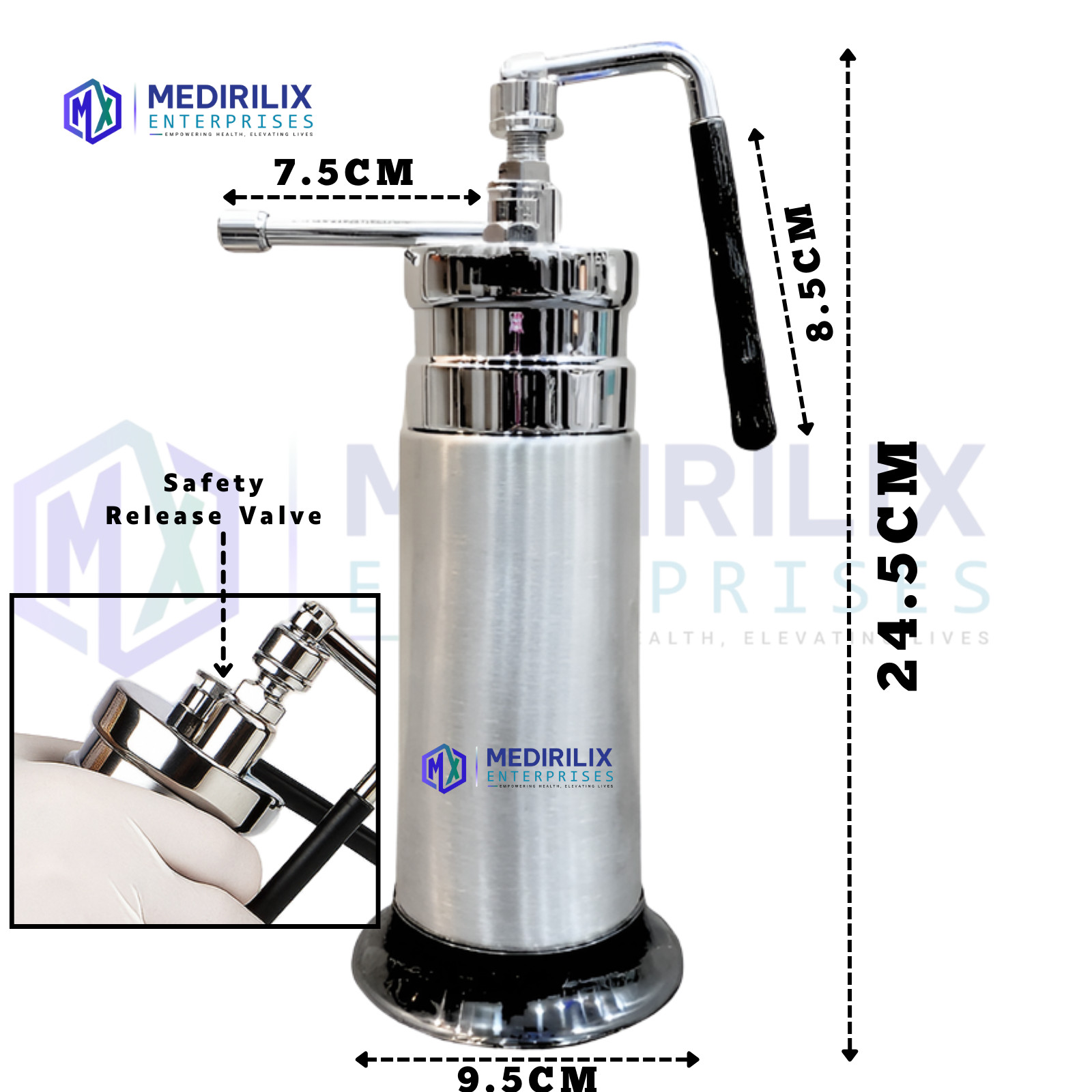 Mini Cryo Can Liquid Nitrogen 350 ML Empty Cryo Can 5 Extra Probe Metal Body