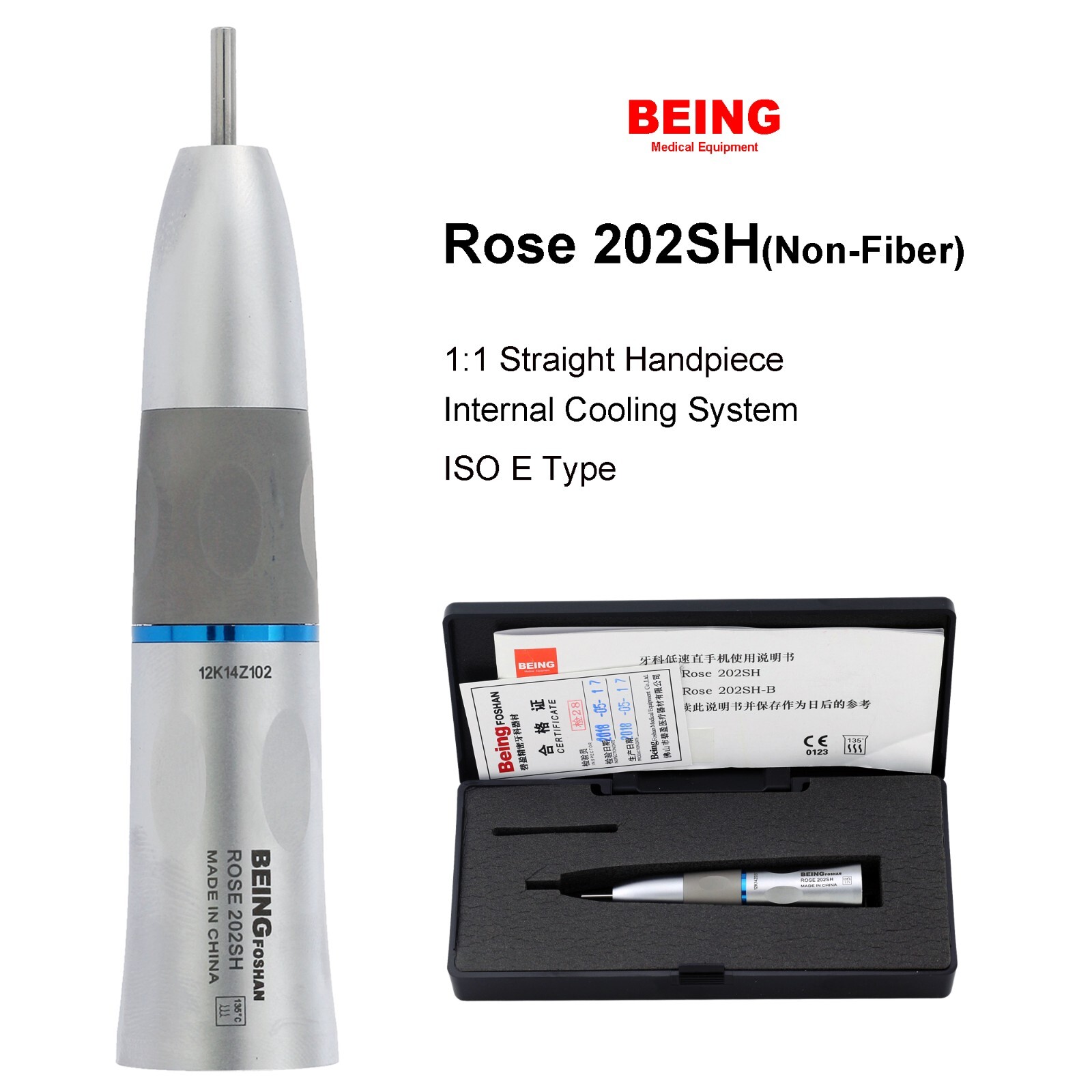BEING Dental Air Motor 4 Hole Contra Angle Straight Handpiece Low Speed KAVO NSK