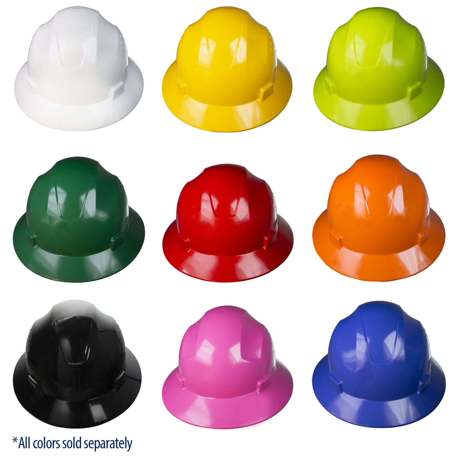 20 HARD HAT FULL BRIM JORESTECH 4 POINT RATCHET SUSPENSION CONSTRUCTION SAFETY