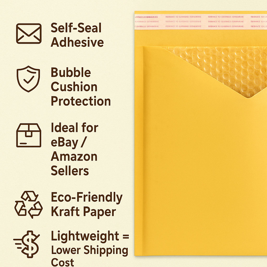 ANY SIZE KRAFT GOLD BUBBLE MAILERS MAILING SHIPPING PADDED BAGS ENVELOPES