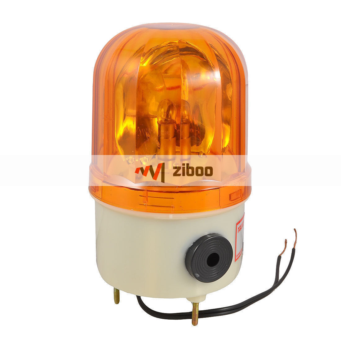 AC 110V 10W Yellow Industrial Rotary Lamp Sound Buzzer BeaconHalogenBulbLight✦Kd