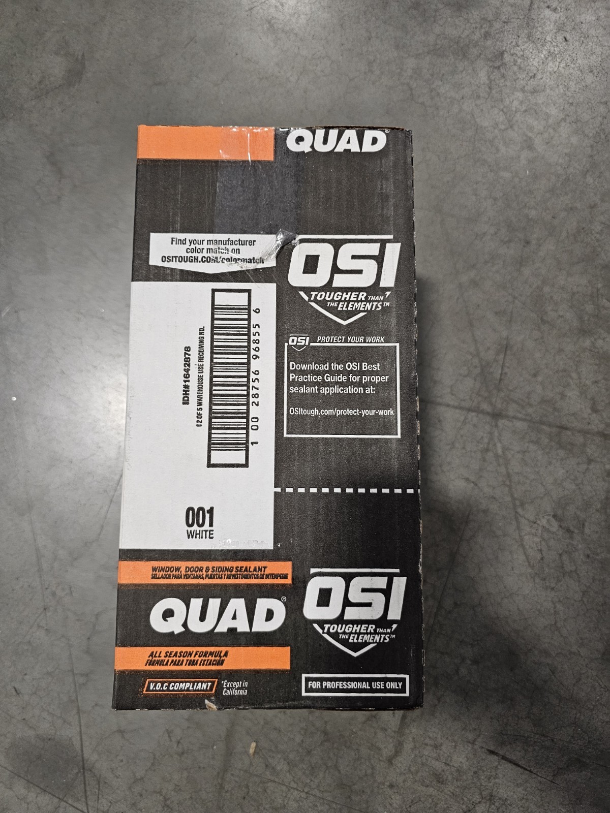 12 Pack OSI QUAD VOC #001 Window, Door & Siding Sealants 1642878 White