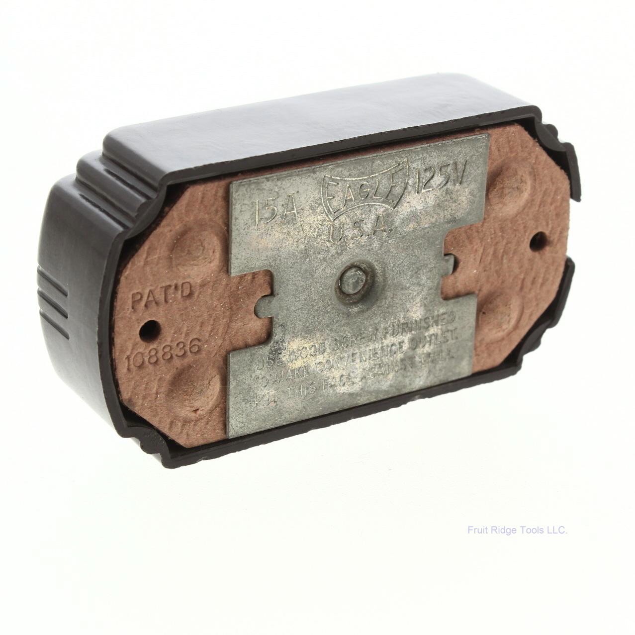 Eagle 746B Brown Non-Grounding 15A Surface Mount Duplex Outlet 125V