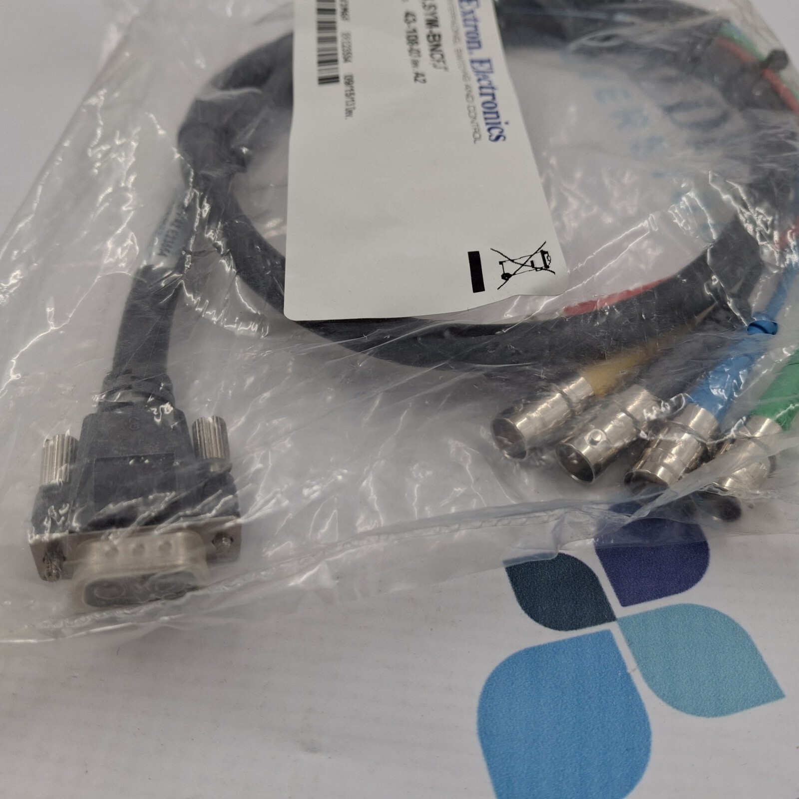 43-108-03 – EXTRON ELECTRONICS – CAB, SYM-BNCF, 3′ – LOT OF 2 – SEALED – NEW