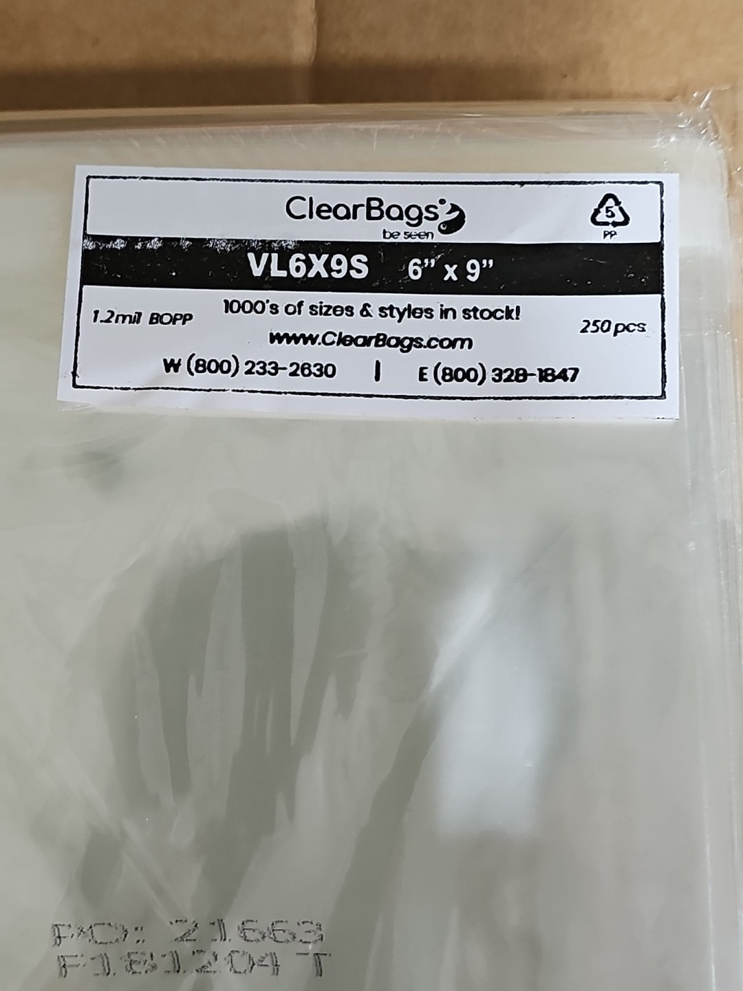 250 6×9 Clear Cellophane Plastic Self Seal Poly Bags 1.2 Mil Postcard Sleeve