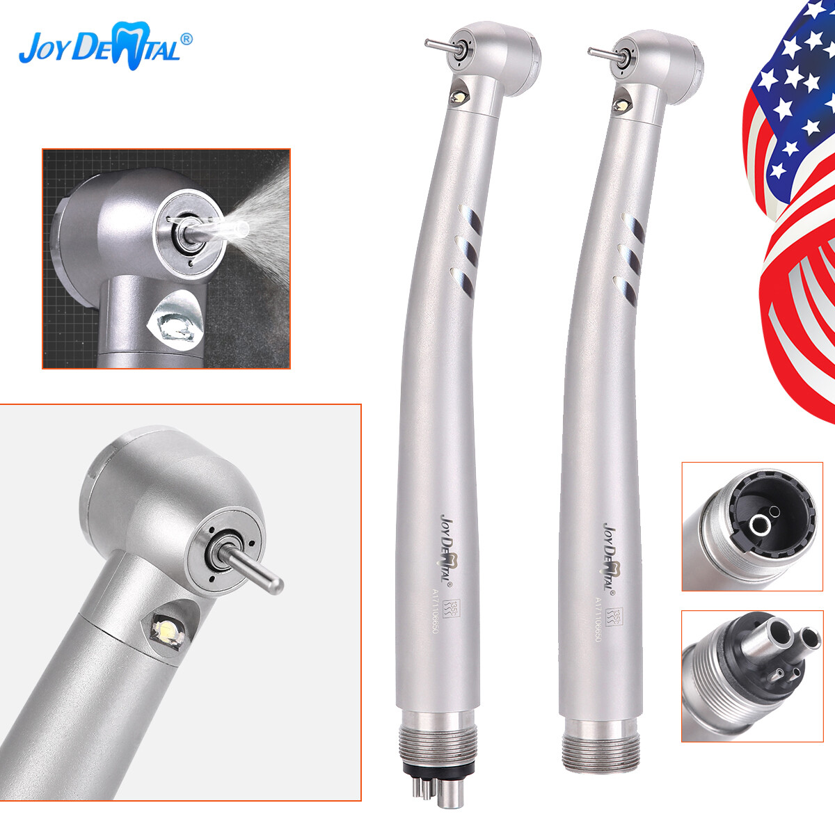 NSK Style Dental Low Speed Handpiece Kit Contra Angle Straight Air Motor 2/4Hole