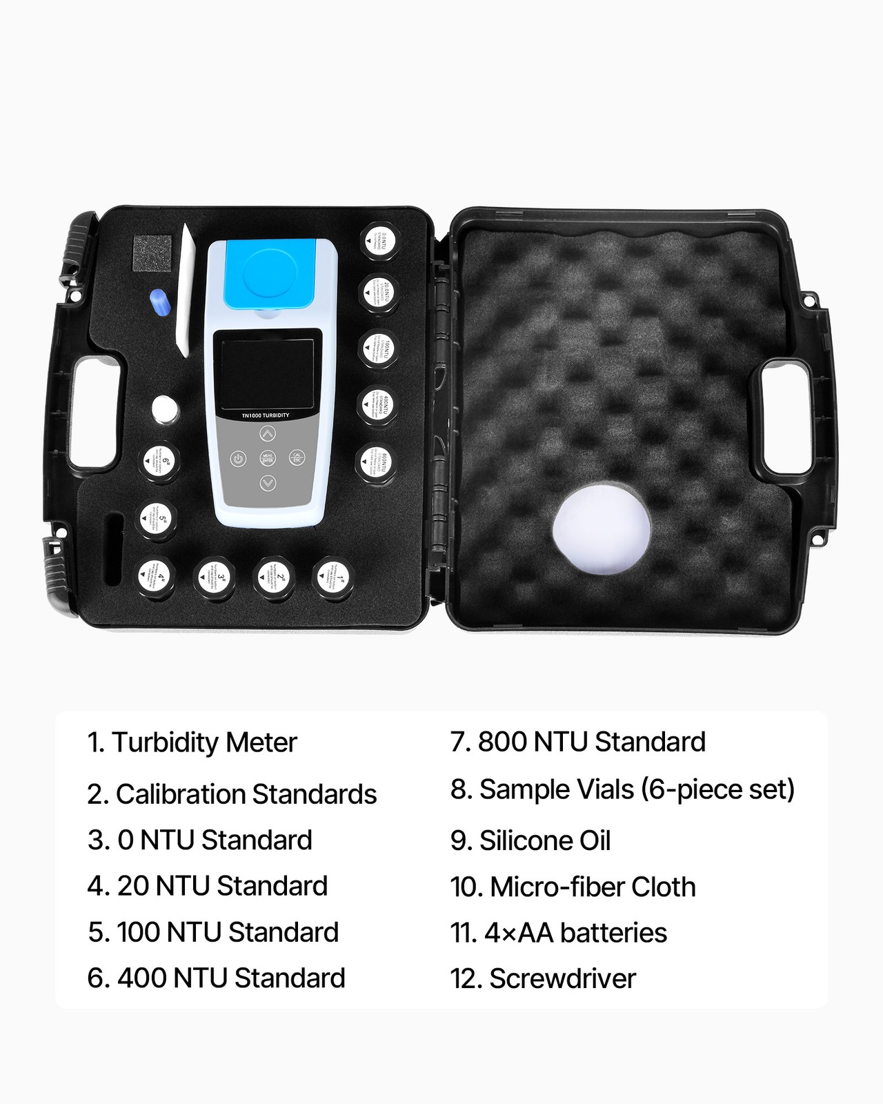 Uimoso Portable Turbidity Meter, 0–1000 NTU Range, ISO 7027 Standard Compliant