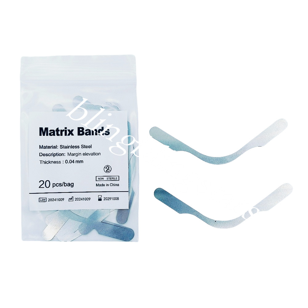 20 Pcs/Bag Dental Matrix Bands Stainless Steel Margin Elevation Gingival Matrice