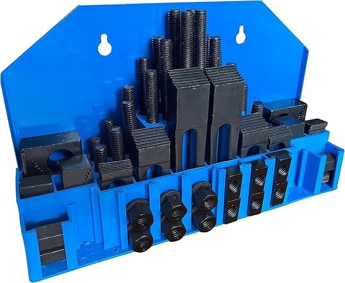 58PC Hold Down Clamp Clamping Set Kit Bridgeport Mill (7/16″ Slot 3/8″ Stud)