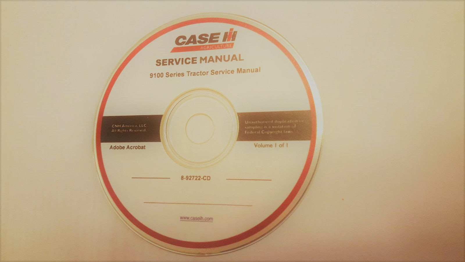 Case IH 9100 Series Tractor Service Manual 4×4 USA 8-92722-CD CD 4×4 9110 9120