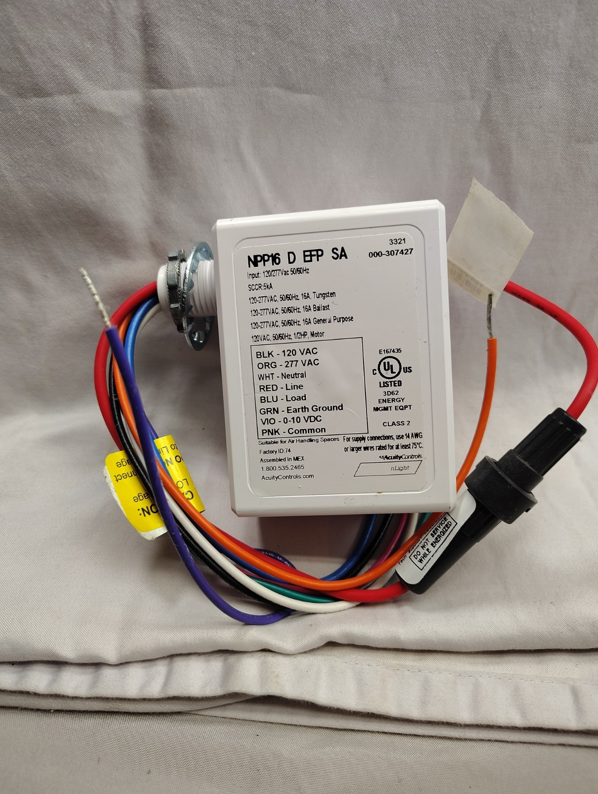 Acuity nLight NPP16 D EFP SA Dimming Power Relay Pack 120/277V 16A