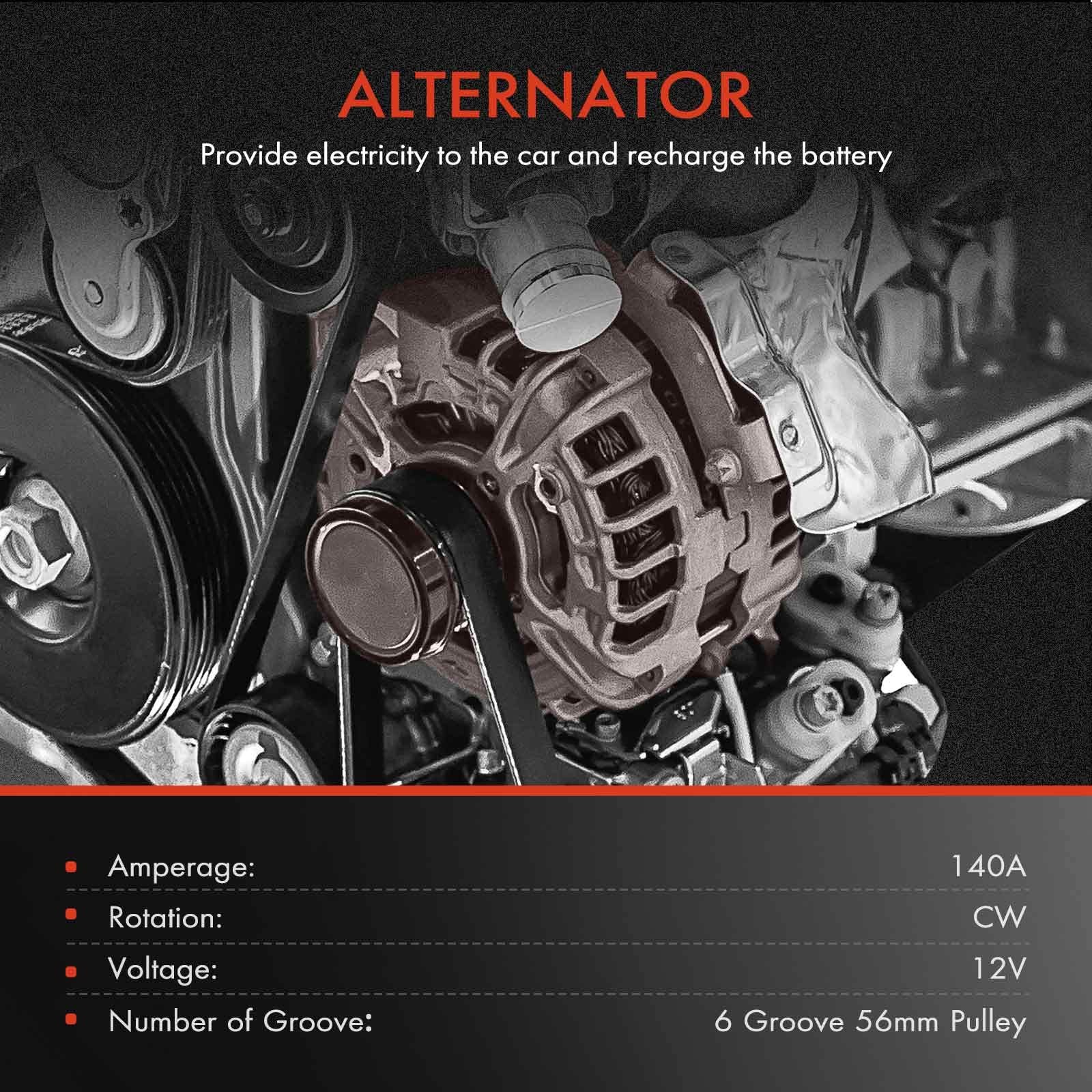 Alternator Cadillac DeVille Eldorado 1998-99 V8 4.6L 12V 140A 6-Groove 10464089