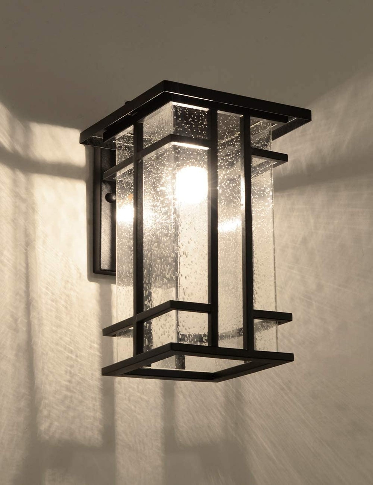 Rustic Dusk to Dawn Outdoor Wall Light Fixture 13.8″H Waterproof Exterior Wal…