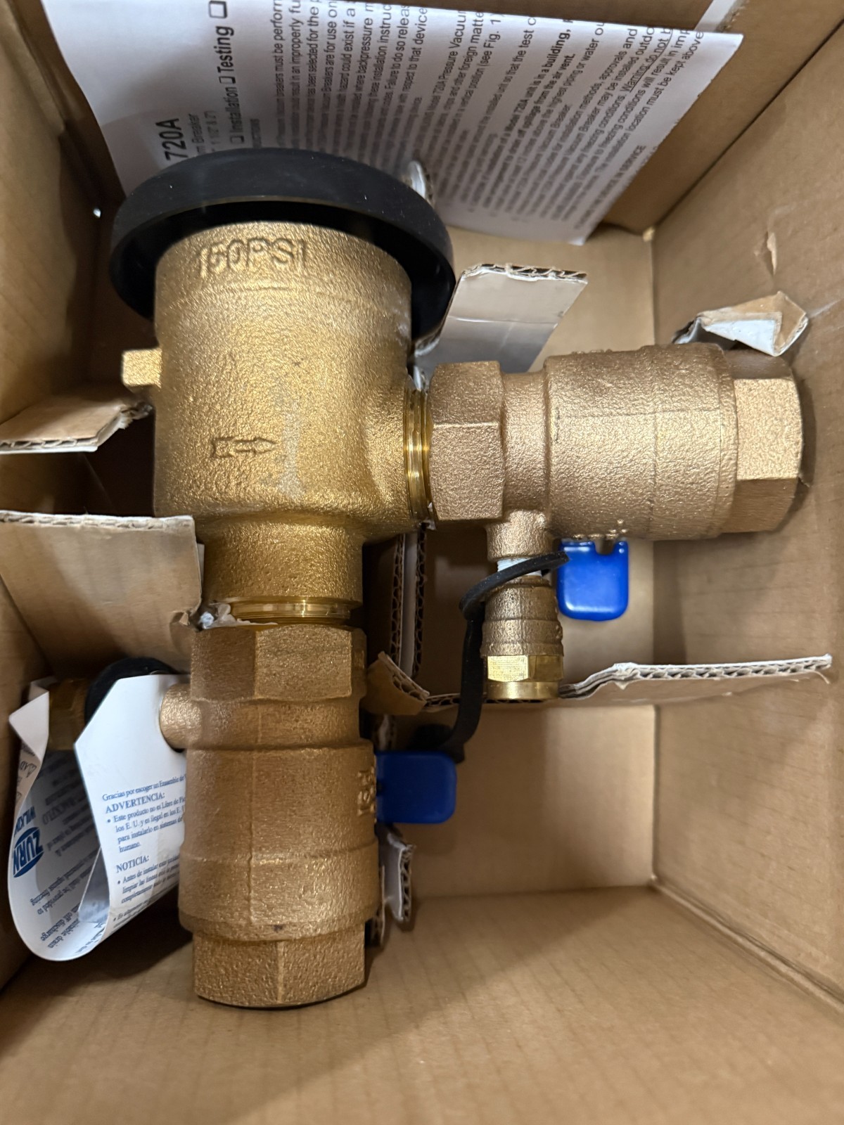 Zurn-Wilkins 1-720A Pressure Vacuum Breaker 1 in. With Union Ball Valves