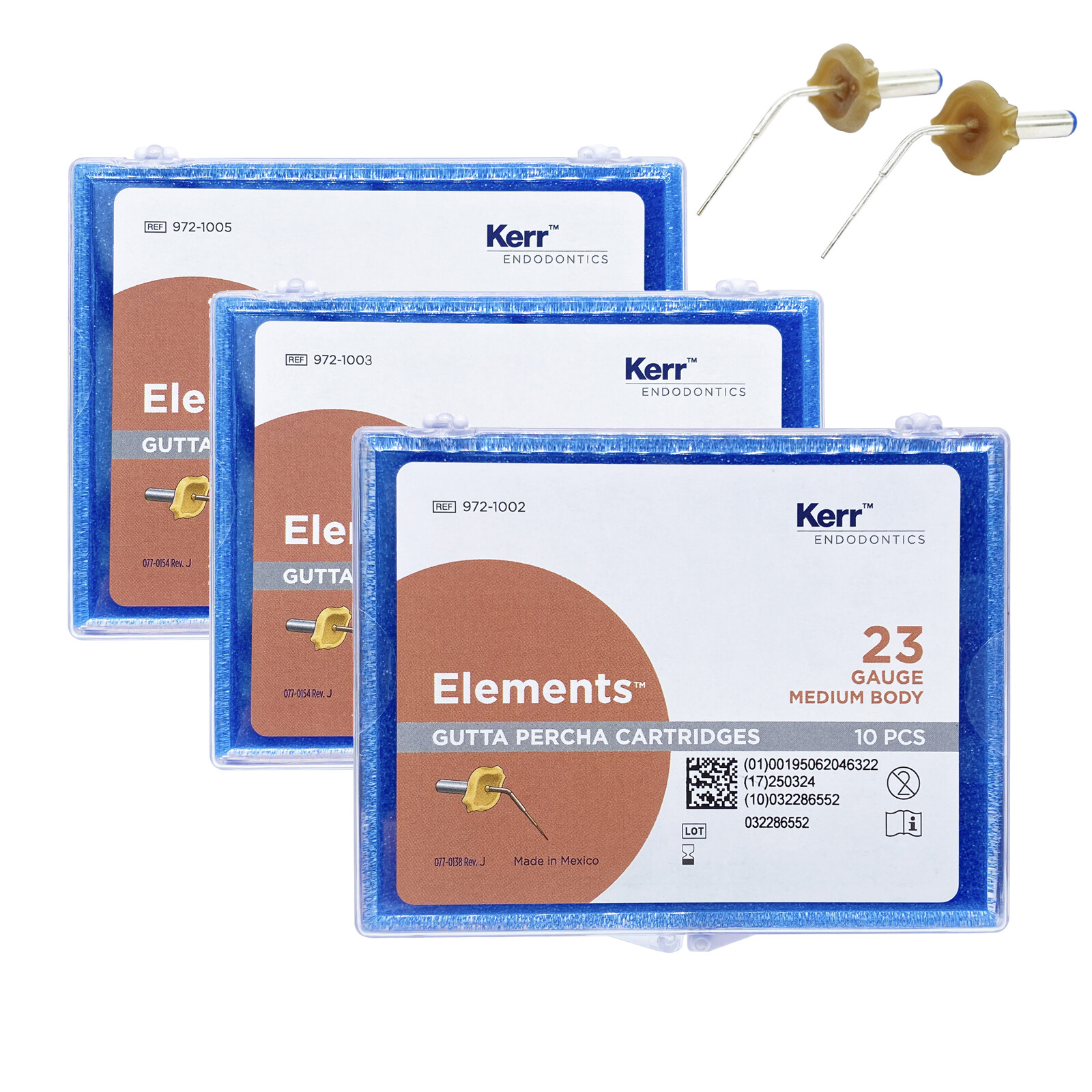 Kerr SybronEndo Gutta Percha 23/25 Gauge Cartridge Elements Obturation 10Pcs/pk
