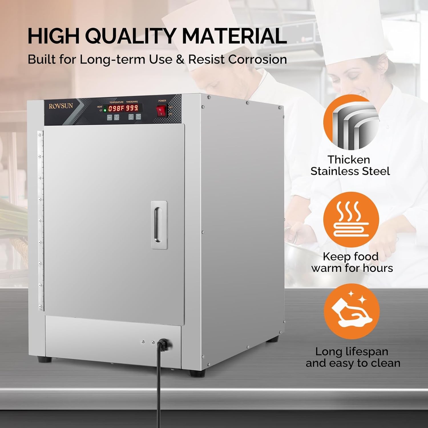 4-Tiers Hot Holding Cabinet Commercial Electric Food Warmer Hot Box Pizza Warmer