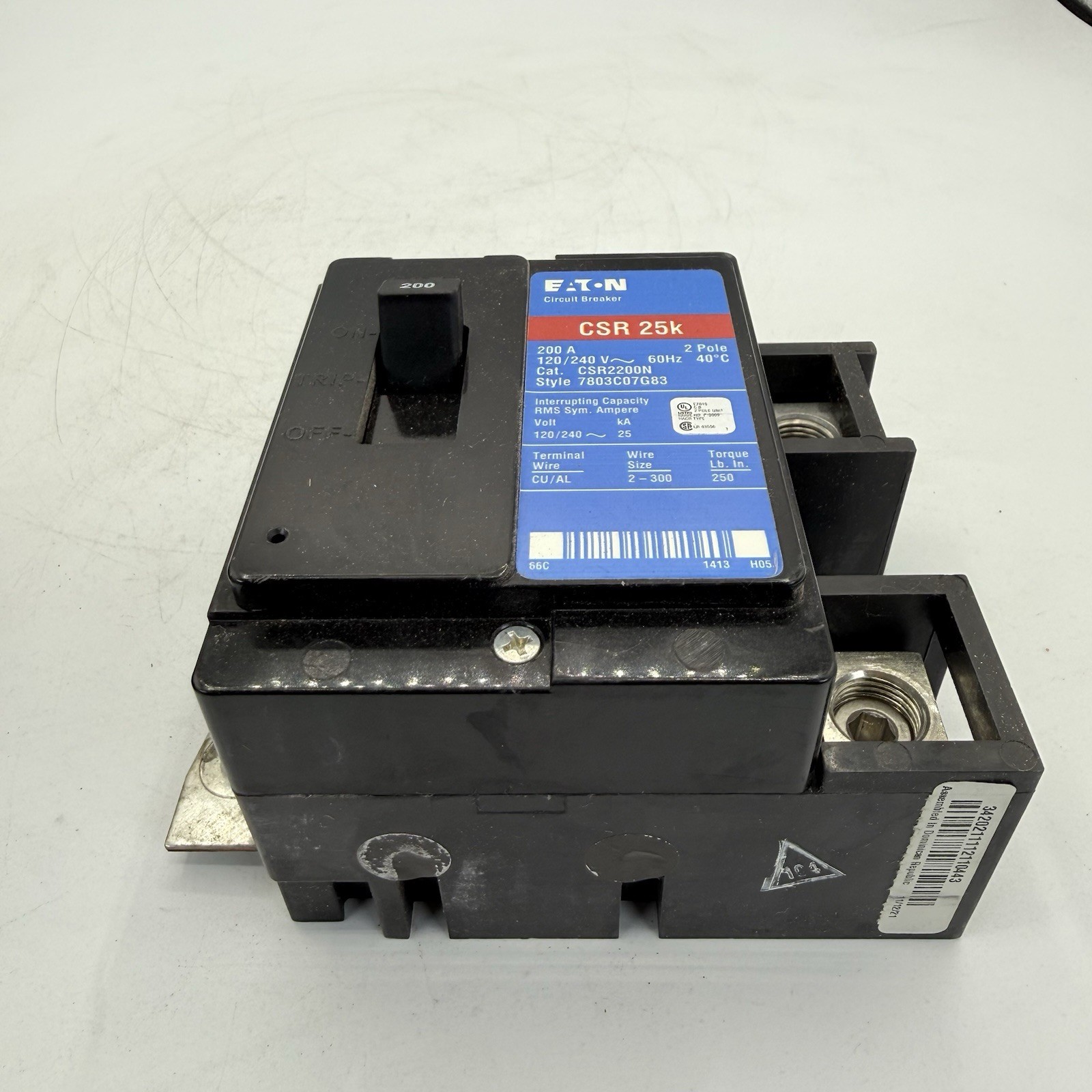 EATON CSR2200N 200Amp 2Pole 120/240VAC 25kA Circuit Breaker with Lugs NTO