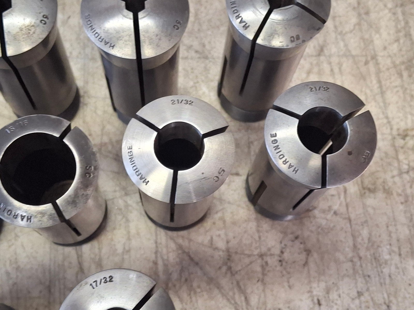 Hardinge 21 Piece 5C 5C-EN1 5C-EN2 Lathe Collet Set Lot
