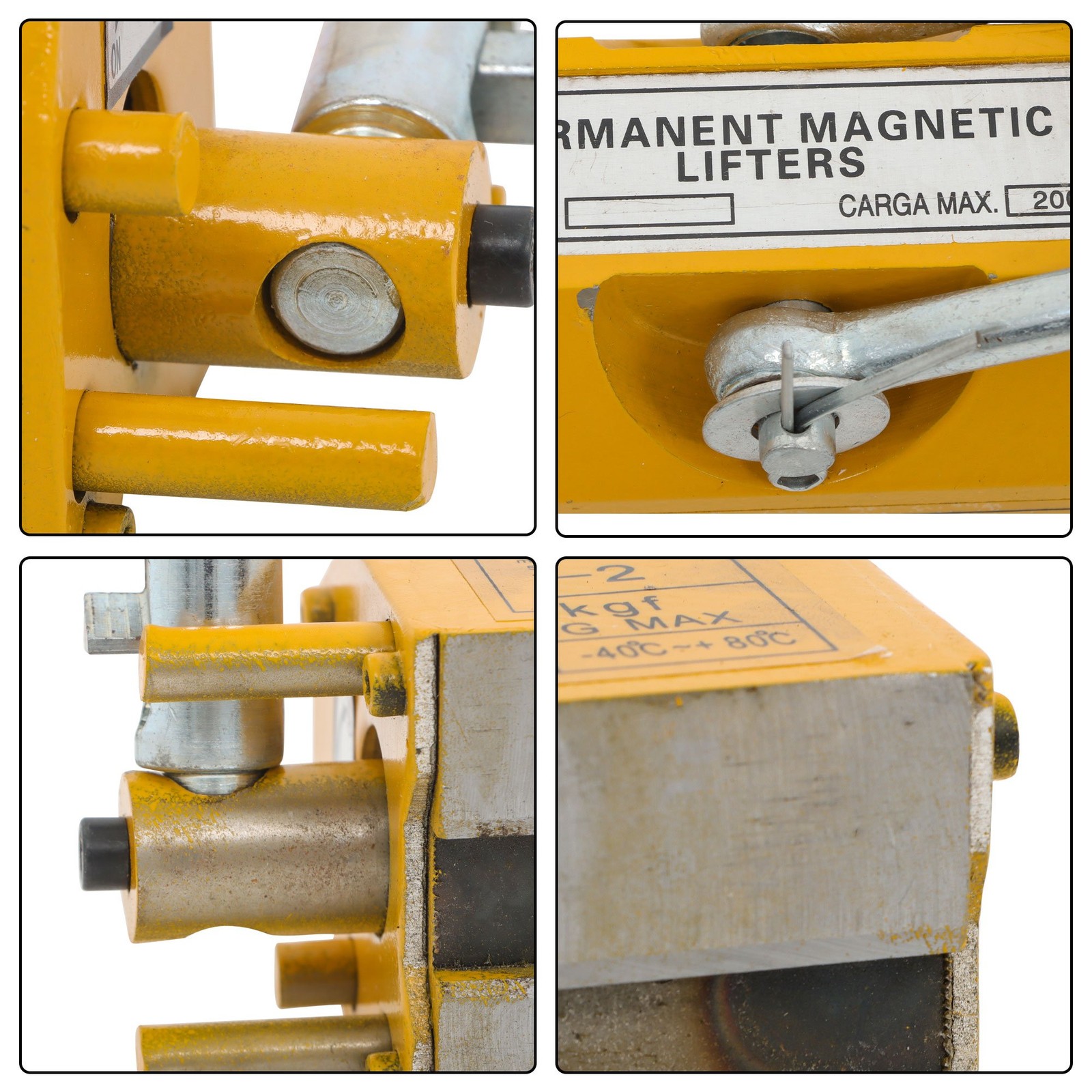 440lbs/200kg Permanent Magnetic Lifter 2.5 Safety Factor Yellow Lifting Magnet