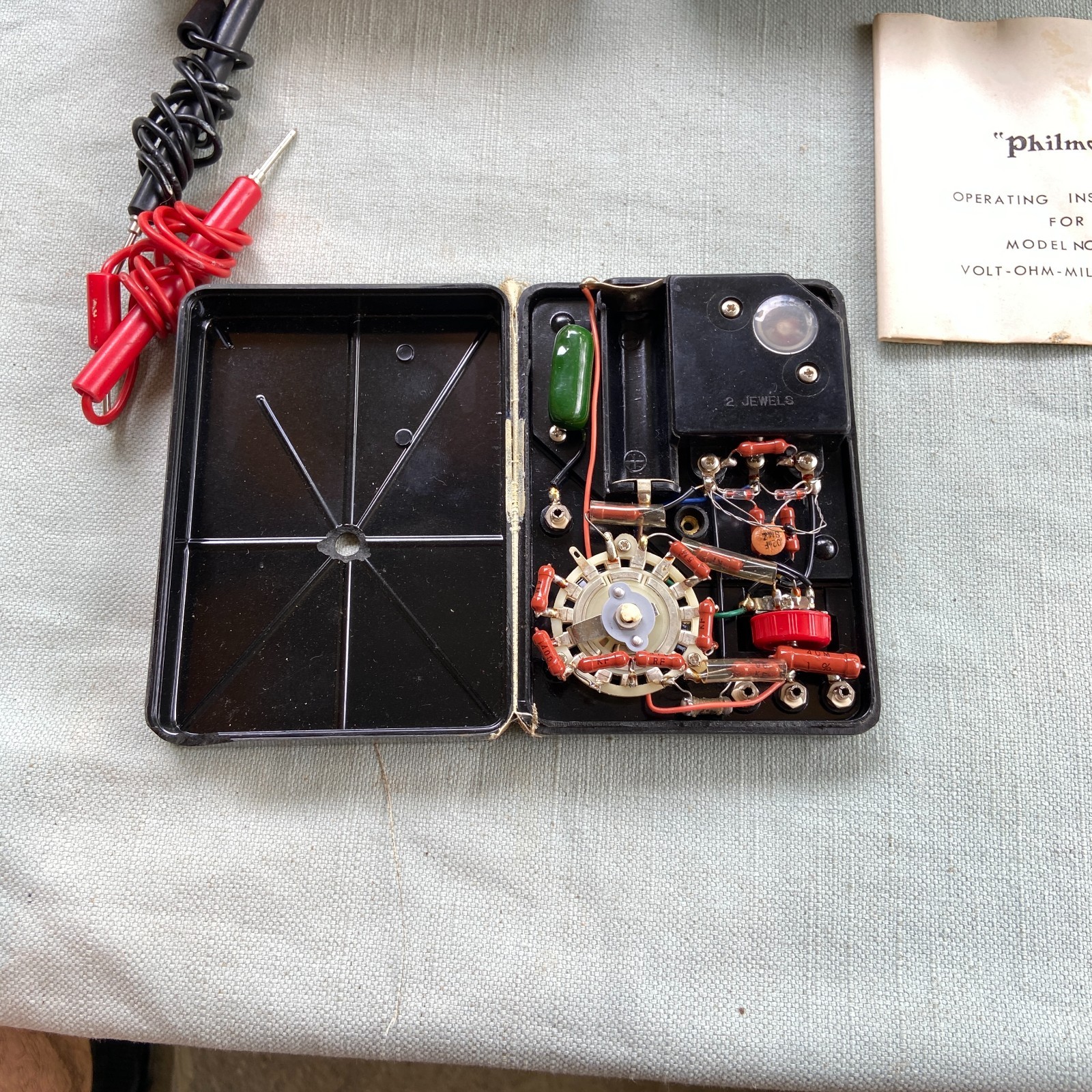 Philmore M20K Multitester 20,000 Ohms Made Japan Inwood NY Parts Box Manual VTG