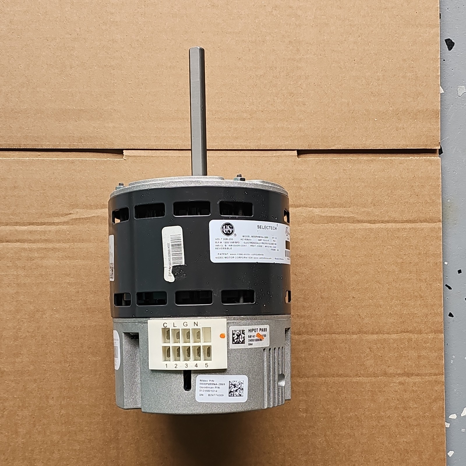Nidec Blower Motor M55PWNNA-2869 0131M01014 208-230V 4.4A EPM