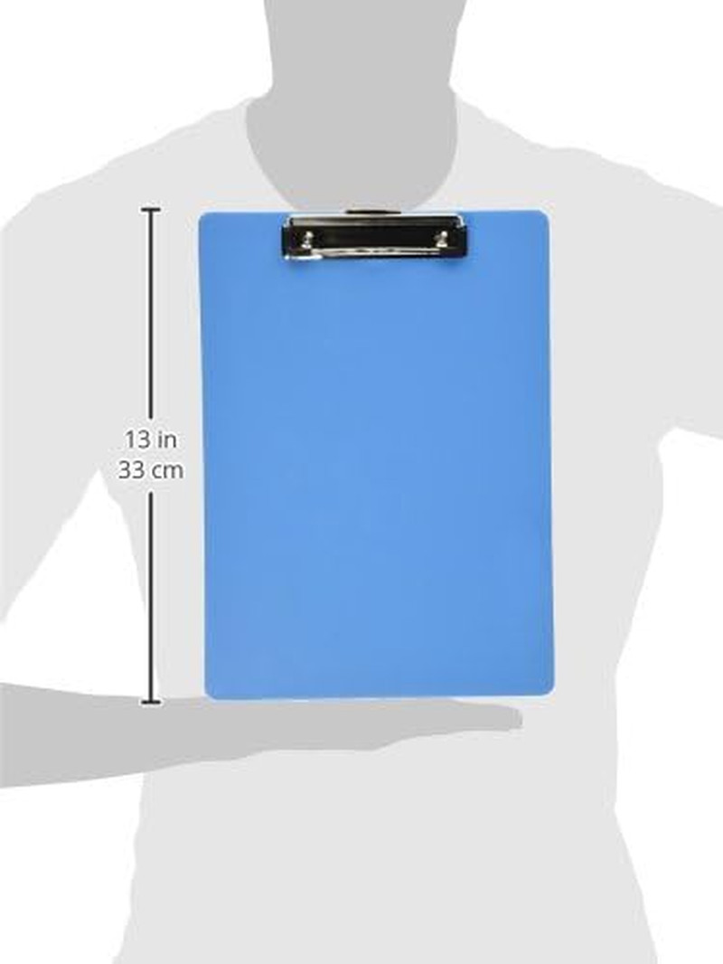 Recycled Plastic Clipboard, Holds 8.5 x 11 Sheets, Blue