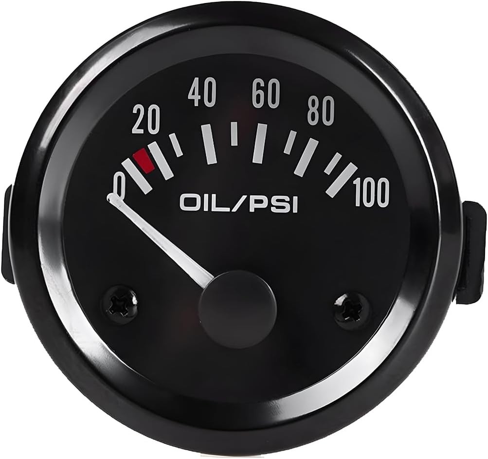 BESULEN Car 2″ 52mm Oil Pressure Gauge, 12V 0-100PSI Pointer Digital Oil Press P