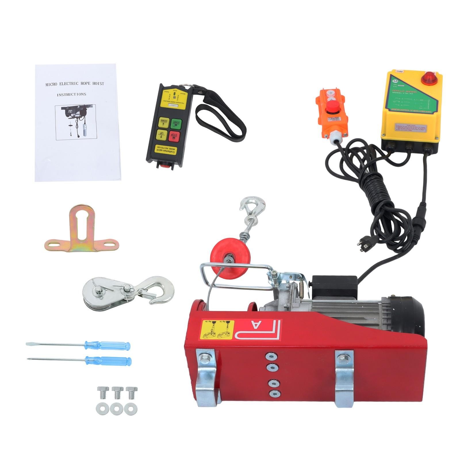 1320lbs Electric Hoist w/ Wireless & Wired Dual Control 40ft/20ft Lifting Height