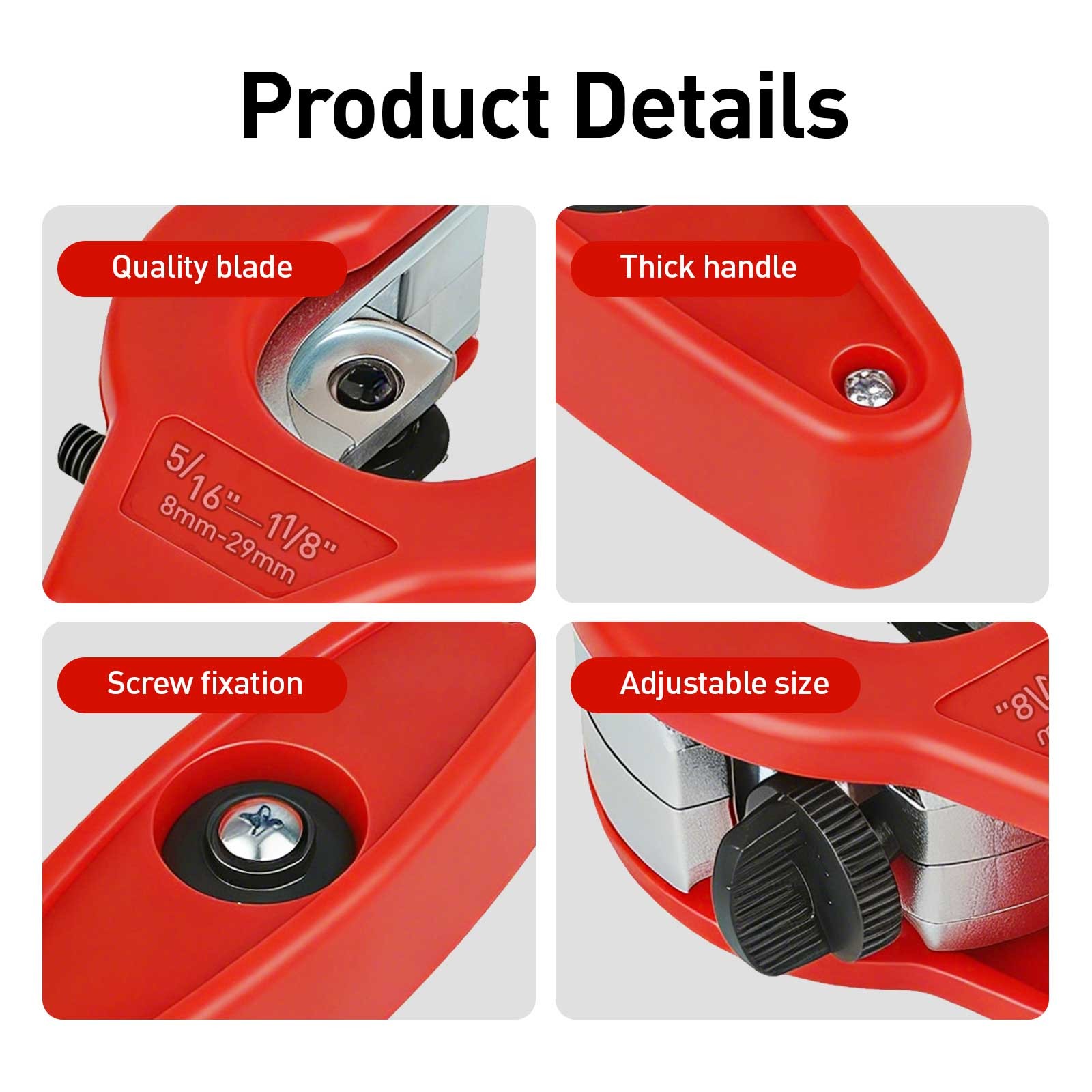 Copper Pipe Cutter Kit w/Deburring Tool Ratcheting Tubing Cutter for HVAC PVC