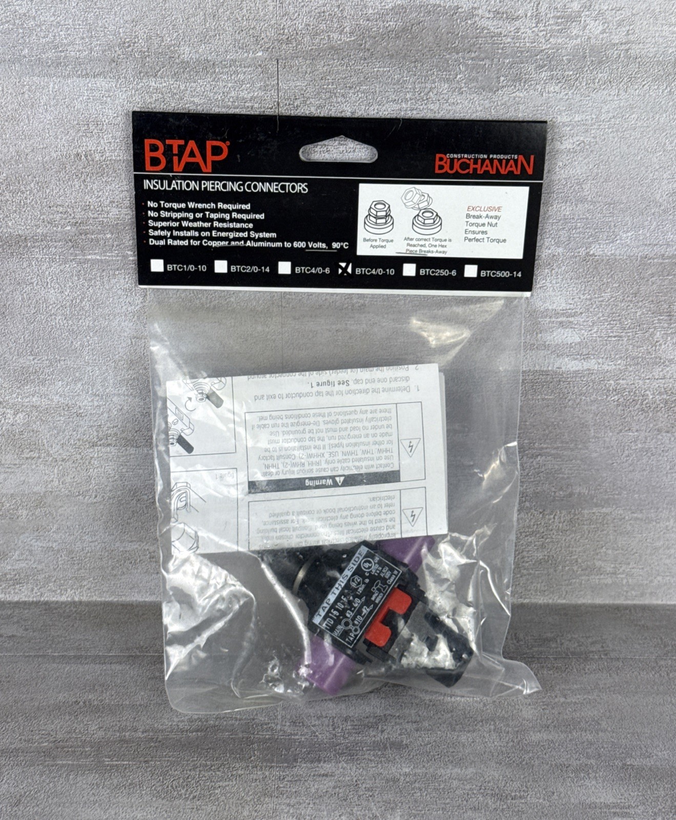 Genuine Buchanan B Tap Insulation Piercing Connectors BTC4/0-10 New In Package