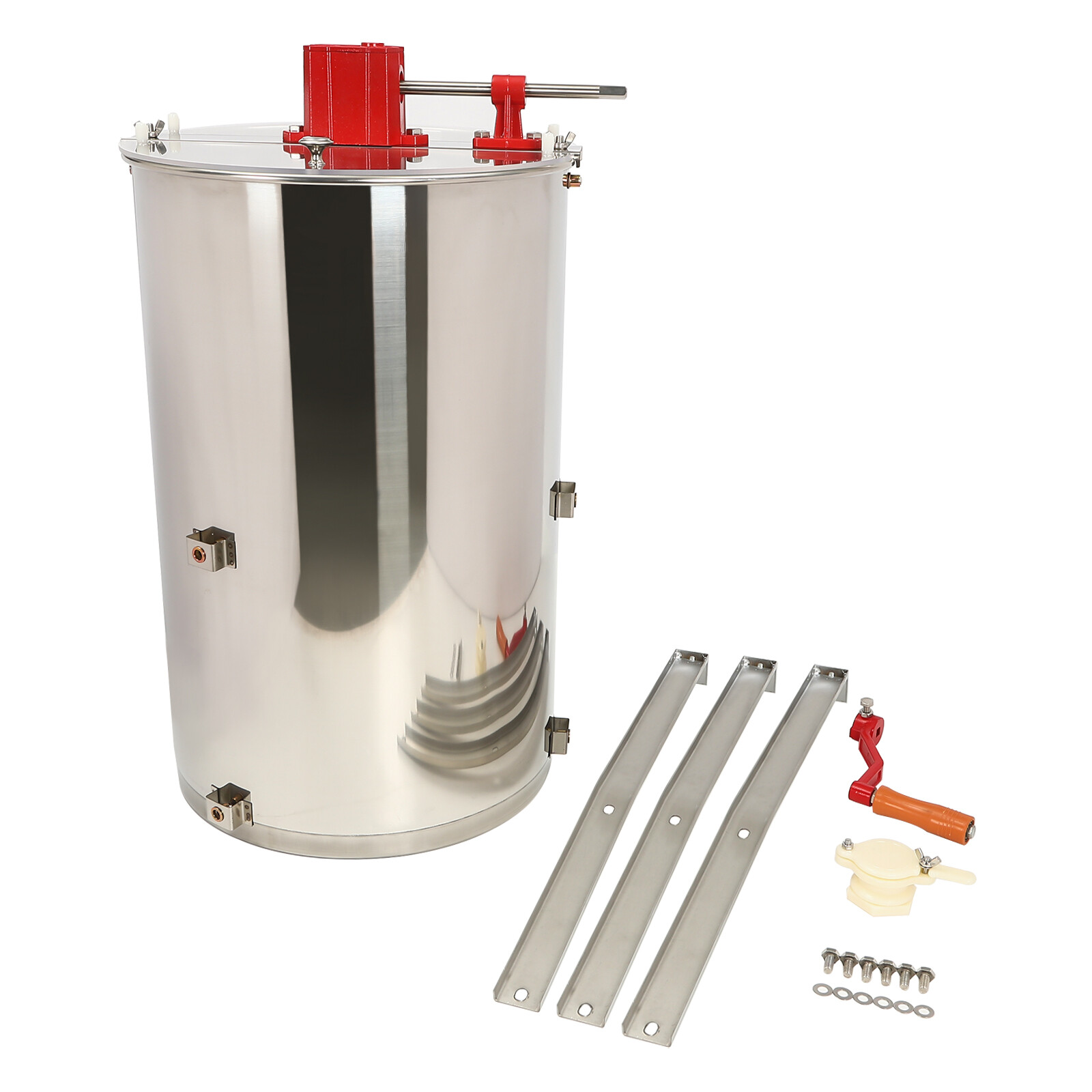Manual 3 Frame Honey Extractor, Stainless Steel Manual Beekeeping Extraction