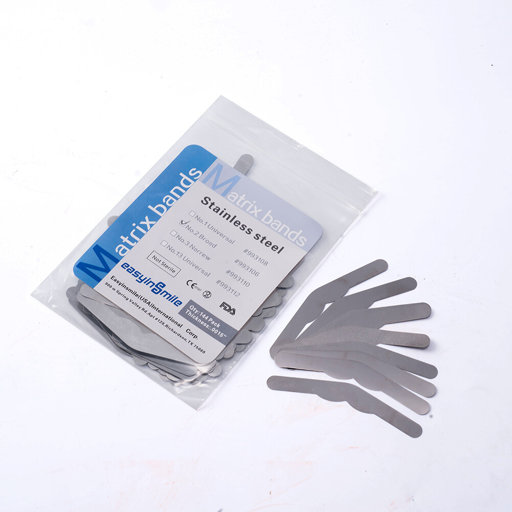 144Pcs Dental Tofflemire Matrix Bands #1-#4 Stainless Steel Universal Bands USA