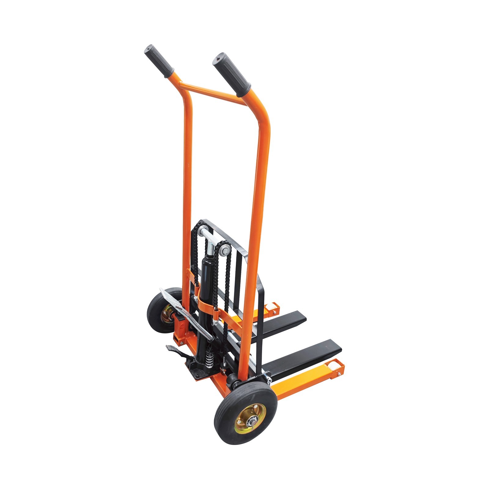 400Lb/200Kg Hand Forklift Truck Manual Push/Pull Winch Stacker Cargo Trolley