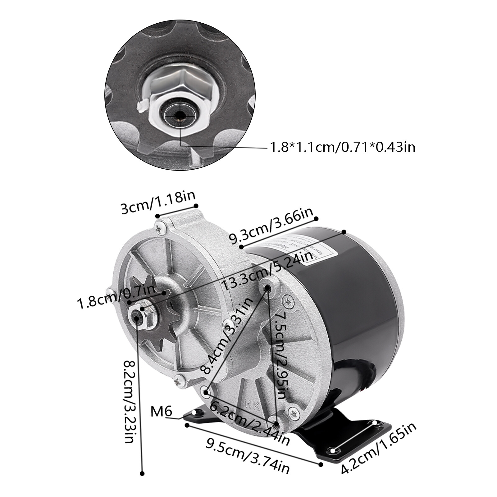350W Gear Reduction Electric Motor Electric Brushed Pure Copper Motor MY1016Z