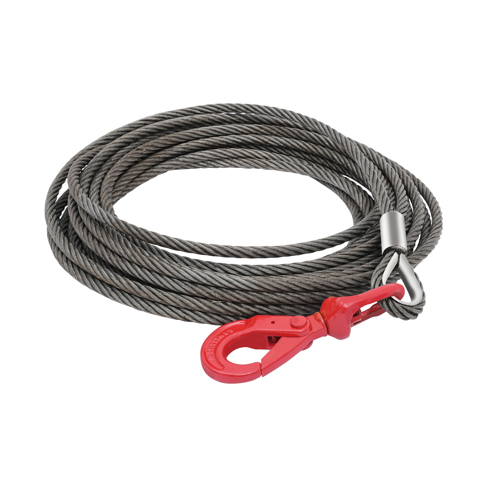 Wire Rope Winch Cable,Carbon Steel 7/16″x50ft Winch Cable with Self Locking Hook