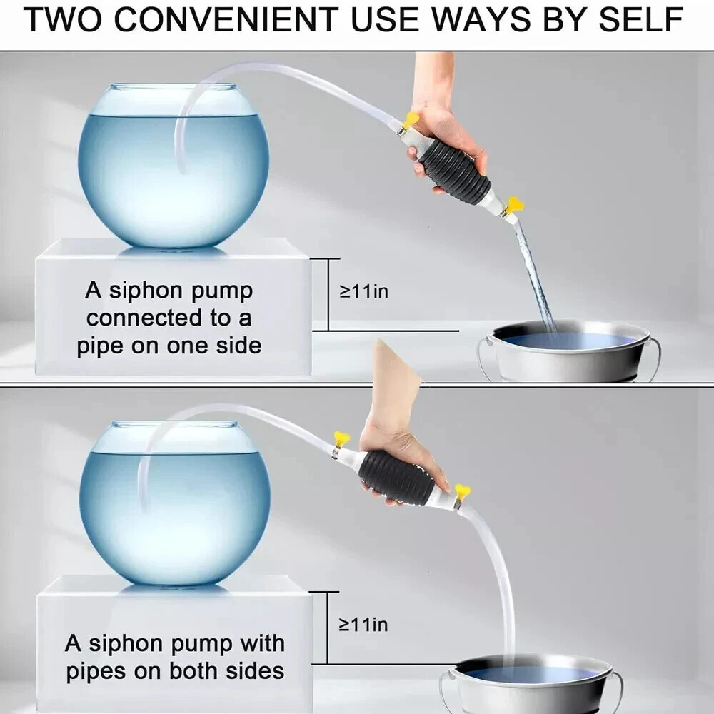 Siphon Hose Hand Pump Portable Manual Car Fuel Transfer for Gas Gasoline Petrol