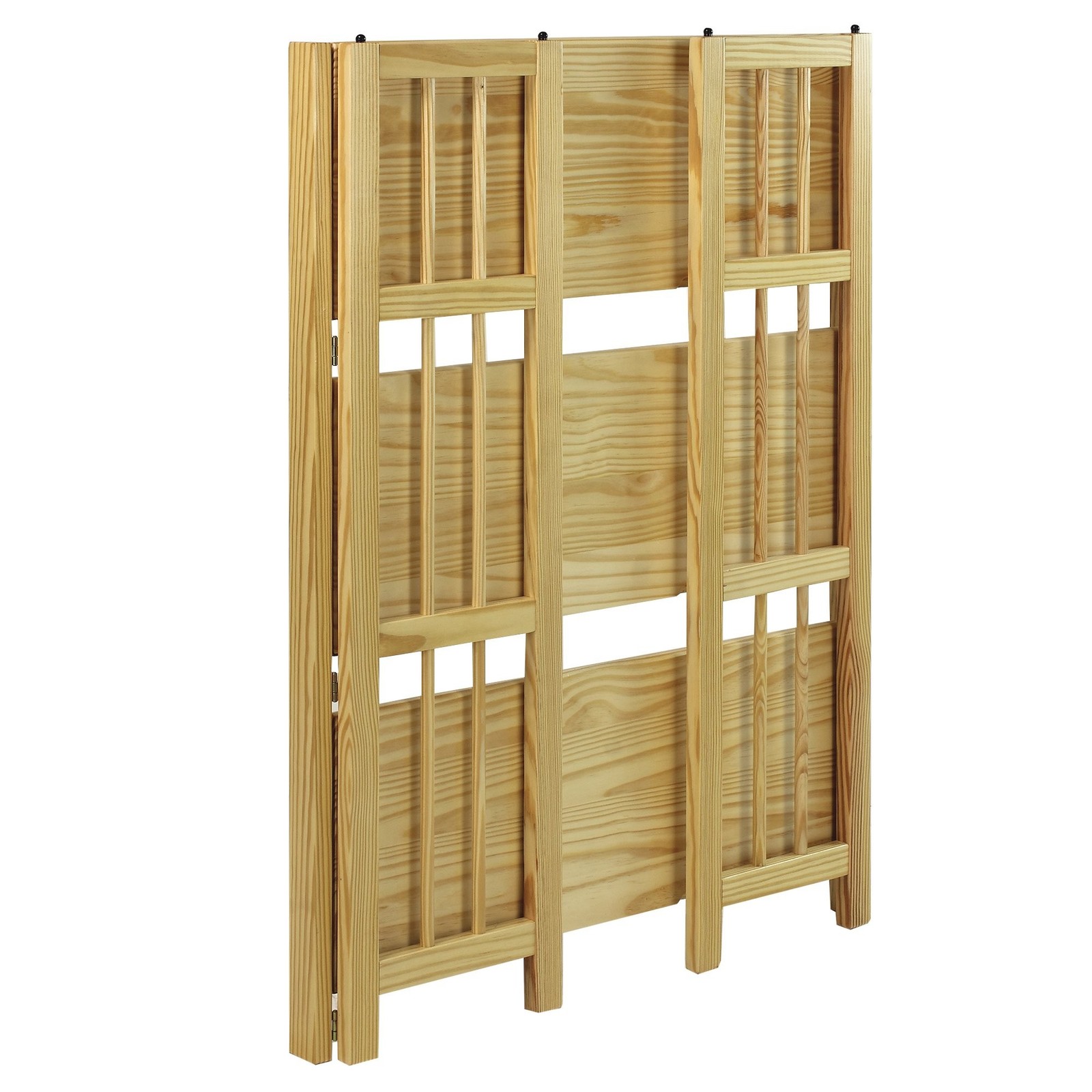 Casual Home 3-Shelf 27.5″ Wide Folding Stackable Bookcase, Natural (New)