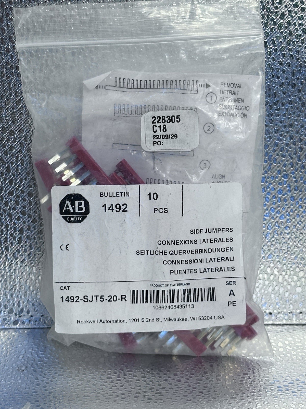 Bag Of 10. Allen Bradley 1492-SJT5-20-R Side Jumper