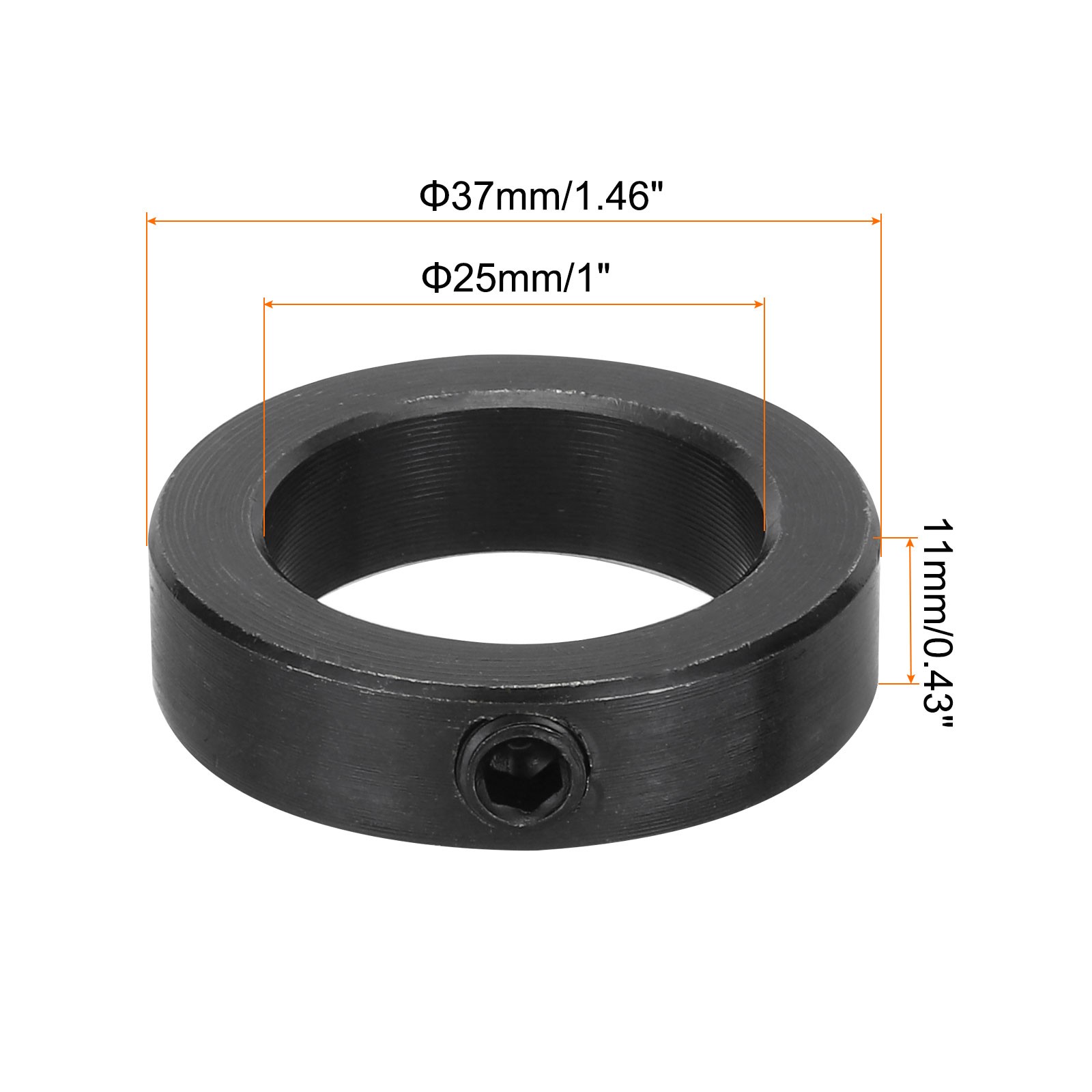 2Pcs Shaft Collar 1 Inch Bore Carbon Steel Set Screw Black