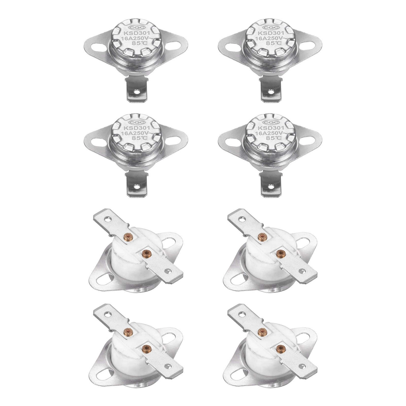 8Pcs KSD301 Thermostat 85°C/185°F 16A 250V Normally Closed N.C Switch, Ceramic