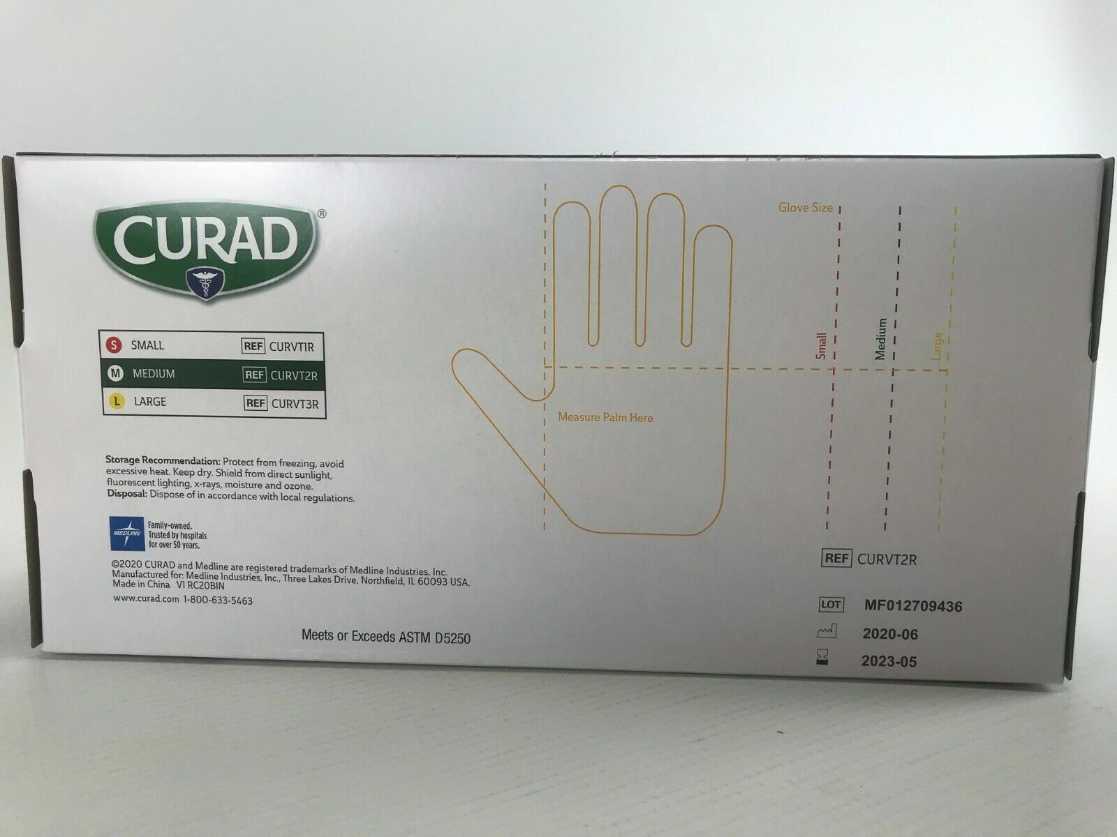 Curad Basic Care Vinyl Exam Gloves Medium Size, 1 Box for 100 Gloves.