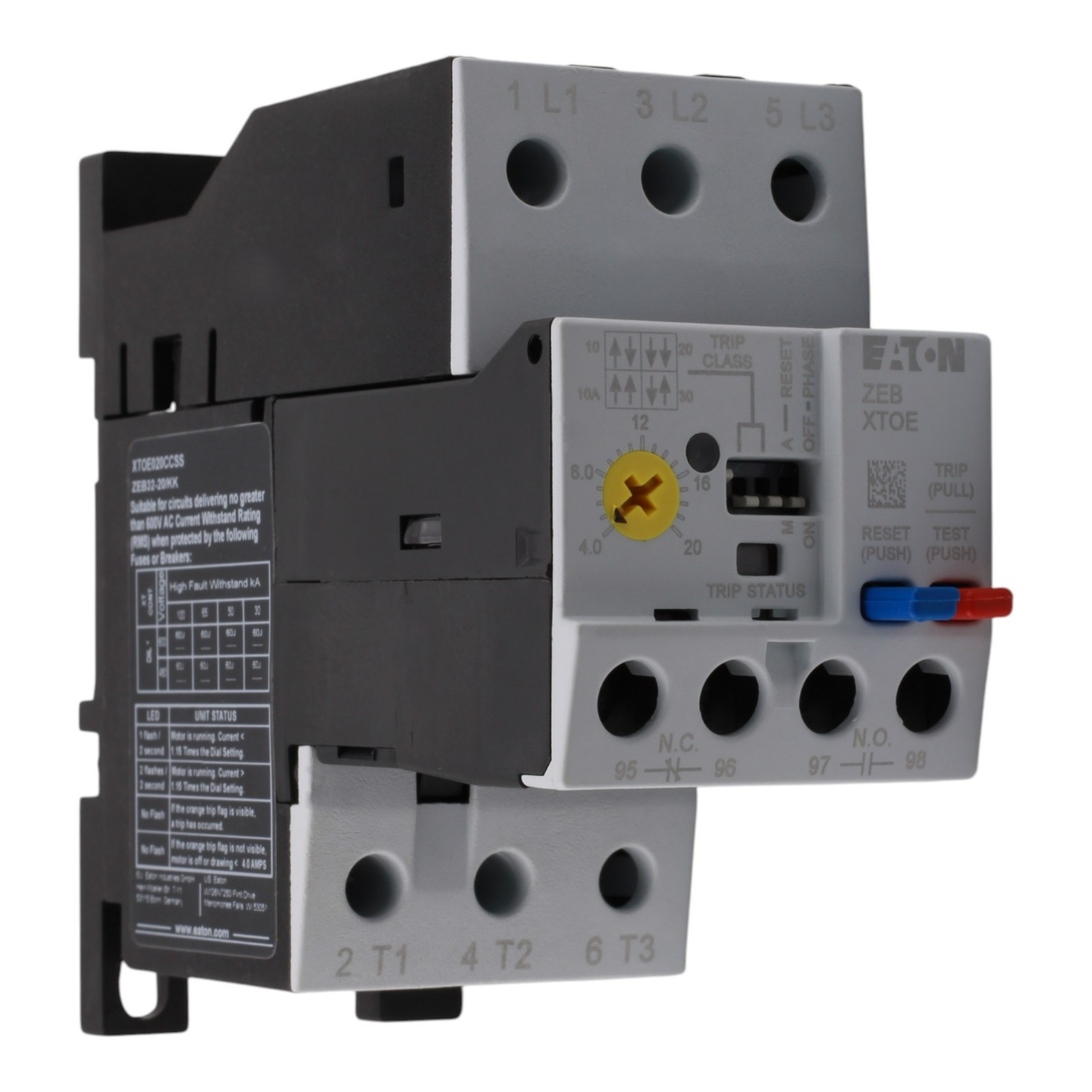NEW Eaton C440 XTOE020CCSS 4-20A 45mm Electronic Overload Relay